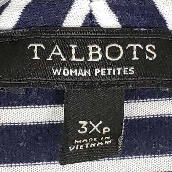 Talbots Cardigan Sweater Terry Knit Blue White Womens Plus Size 3XP Open Front - Picture 6 of 12
